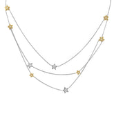 0.41ct 14k Two-tone Gold Diamond Star Necklace